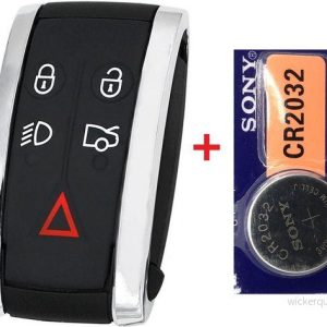 Étui pour clé de voiture 5 boutons avec pile sous blister sans lame de clé adapté pour clé Jaguar / Jaguar S-Type / Jaguar X-Type / Jaguar Car key.